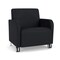 Lesro Siena Lounge Reception Wide Guest Chair w/ Front Casters, Brushed Steel Back Legs, MD Black Uph SN1201 - alternate 1